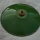 Old suspension in green enamelled sheet metal and brass socket to hang