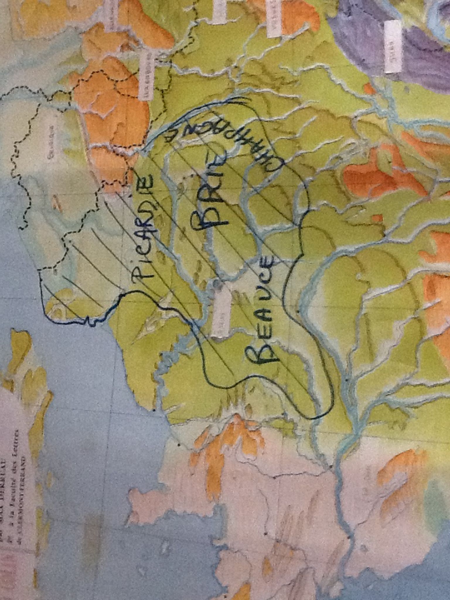 School map n ° 101 France relief and structure bookstore Armand Colin collection Henri Varon