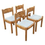 Vintage set of four Pinewood dining chairs Denmark