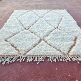 Beni Ouarain rug 300x200 cm – Thick ivory wool, diamond patterns