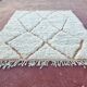 Tapis Beni Ouarain 300x200 cm – Laine épaisse ivoire, motifs losanges