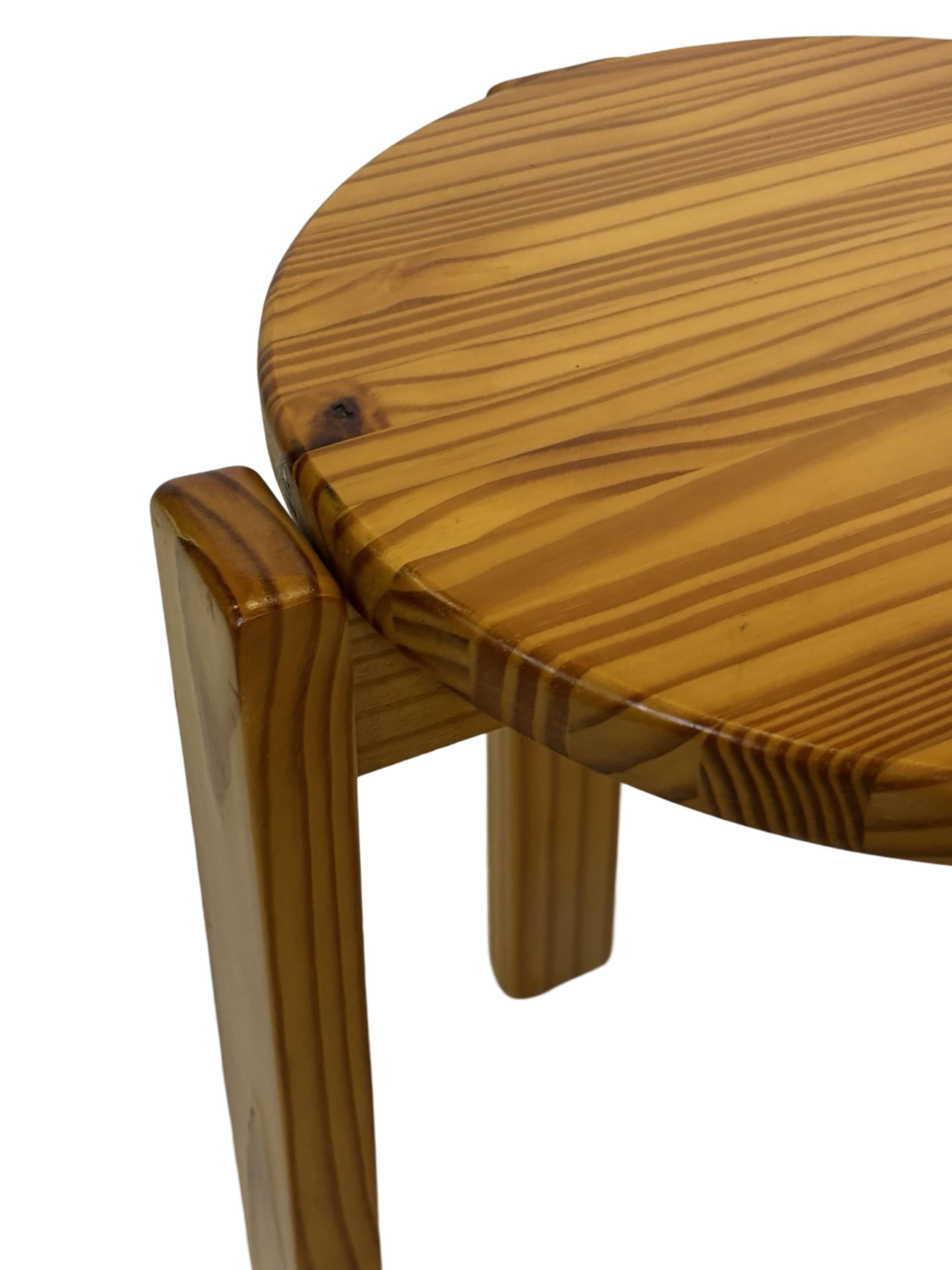 Mid century pinewood stool, minimalistic design 1960s