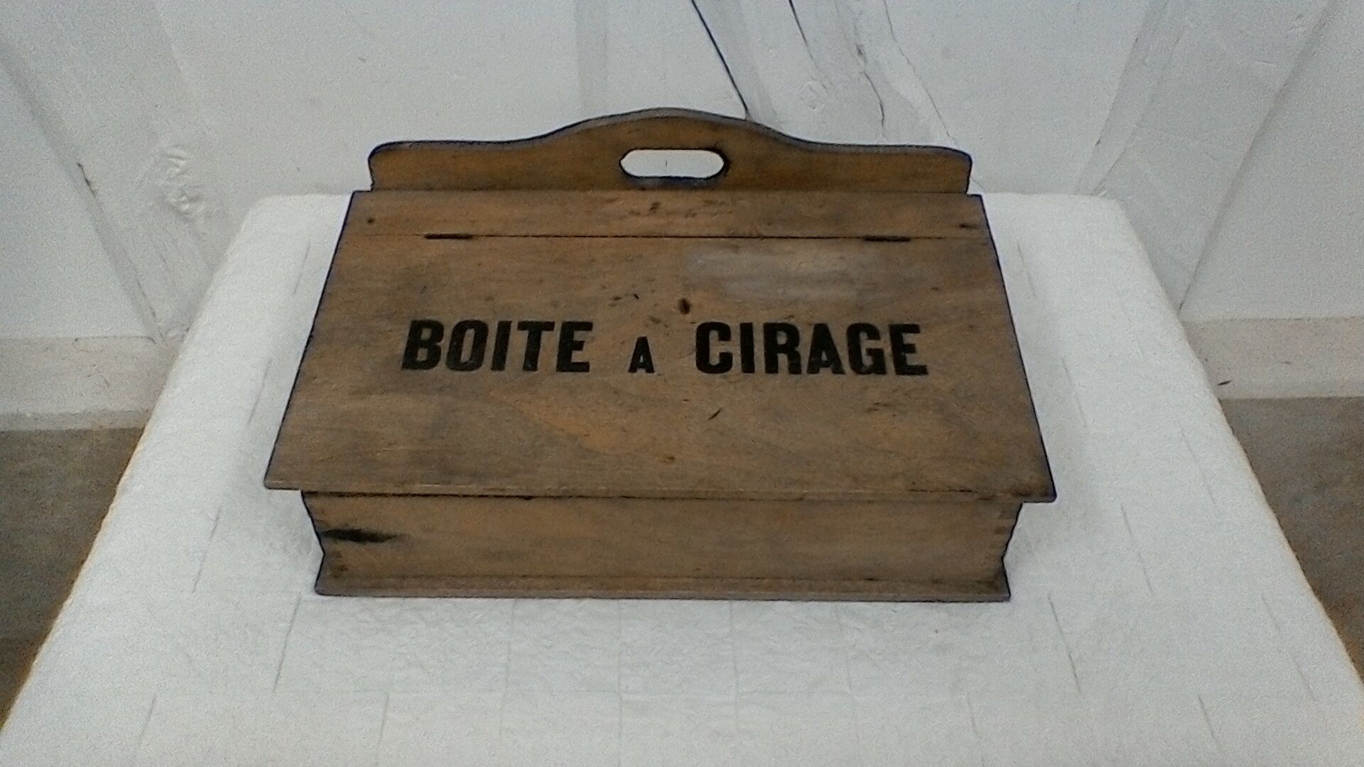 Wooden wax box, vintage.