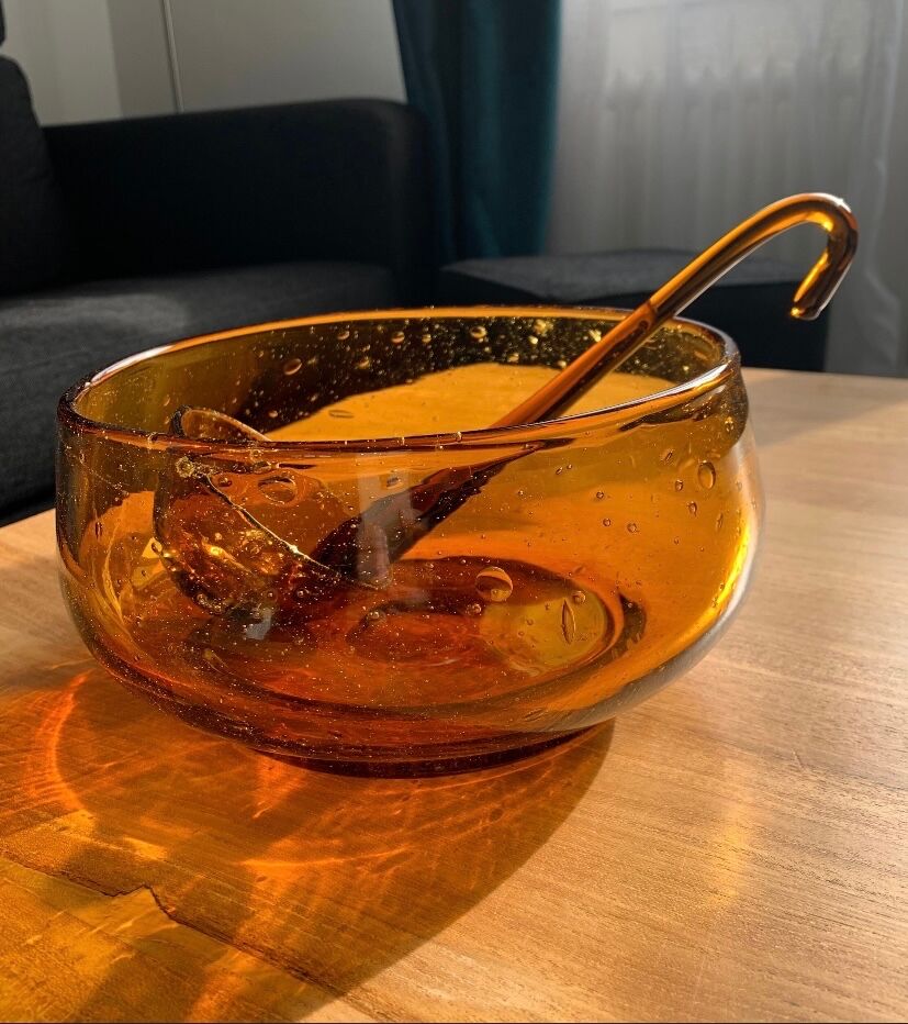 Vintage sangria, glass punch cut Biot, 1970s