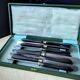 Box of 10 antique dessert knives Blackened wood and steel