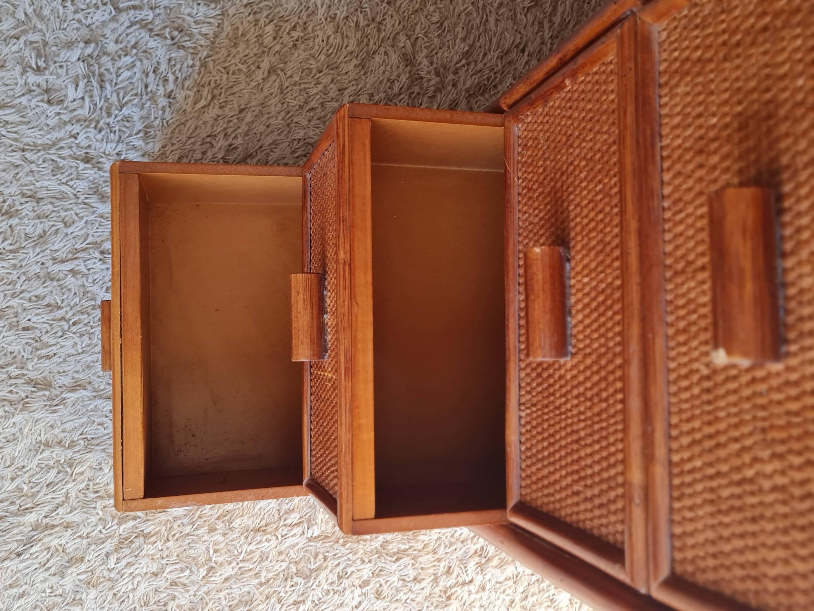 Vintage rattan desk from the 1970s.