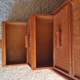 Vintage rattan desk from the 1970s.