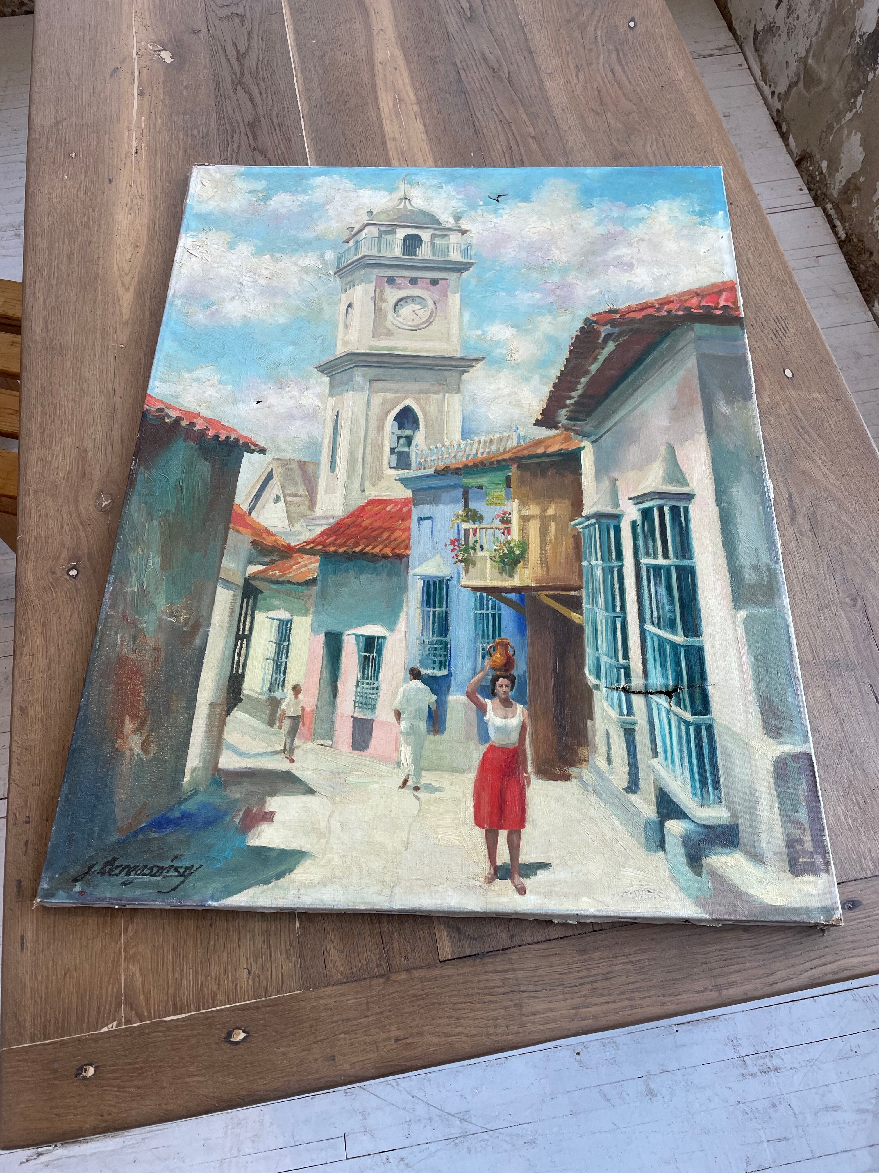 Canvas oil landscape alley 60x80cm