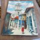 Toile huile paysage ruelle 60x80cm
