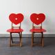 Paire de chaises pliantes vintage en bois pour enfants.