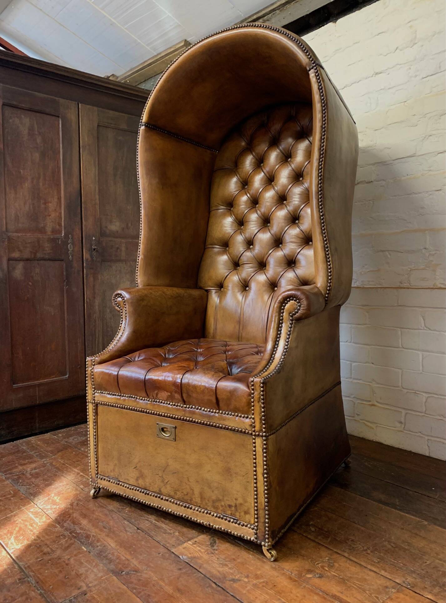 A Rare & Exceptional Deep-Buttoned Chesterfield Porter’s Chair Circa 1920’s
