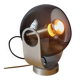 Lampe space age en métal chromé et verre fumé 1970