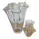 Trio of vintage blown glass handkerchief vases
