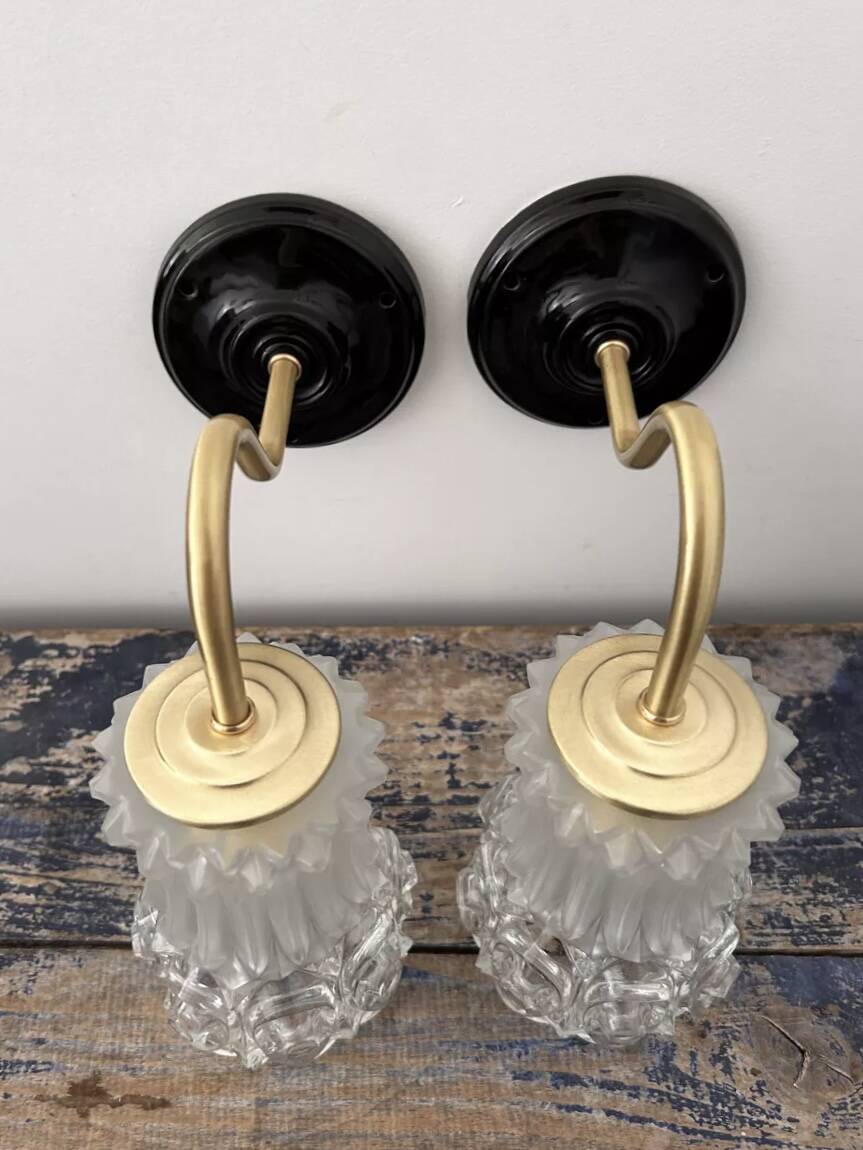 Art Deco glass wall lights