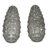 Pair of Vintage Cut Glass Retro Replacement Shades for Chandeliers/Wall Lights