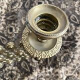 Antique extendable brass wall sconce