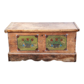 Alsatian polychrome wedding chest eighteenth -nineteenth century