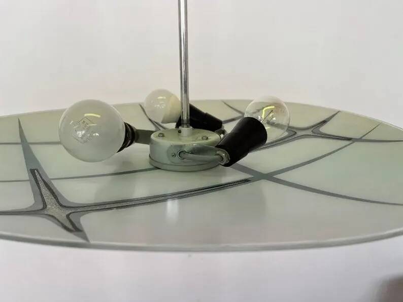 Mid-century design glass pendant by Napako, Czechoslovakia, 1970s.