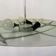 Mid-century design glass pendant by Napako, Czechoslovakia, 1970s.