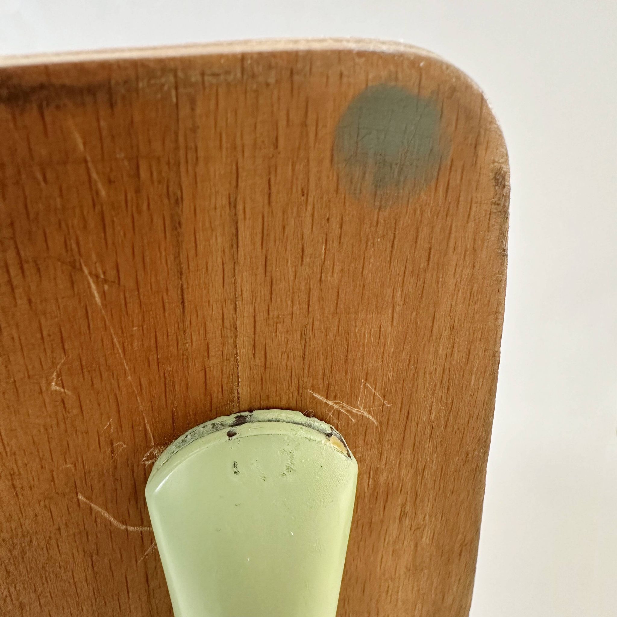 Vintage Beilrode (Germany) kindergarten chair | Almond green metal