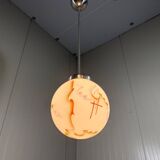 Suspension Art Déco en verre, années 1930