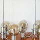 Five-branched chandelier, in chrome and smoked glass globes, Design, 1970