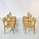Danish beech dining chairs, 1980s, set of 6