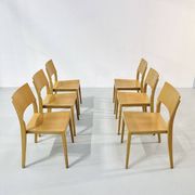 Danish beech dining chairs, 1980s, set of 6