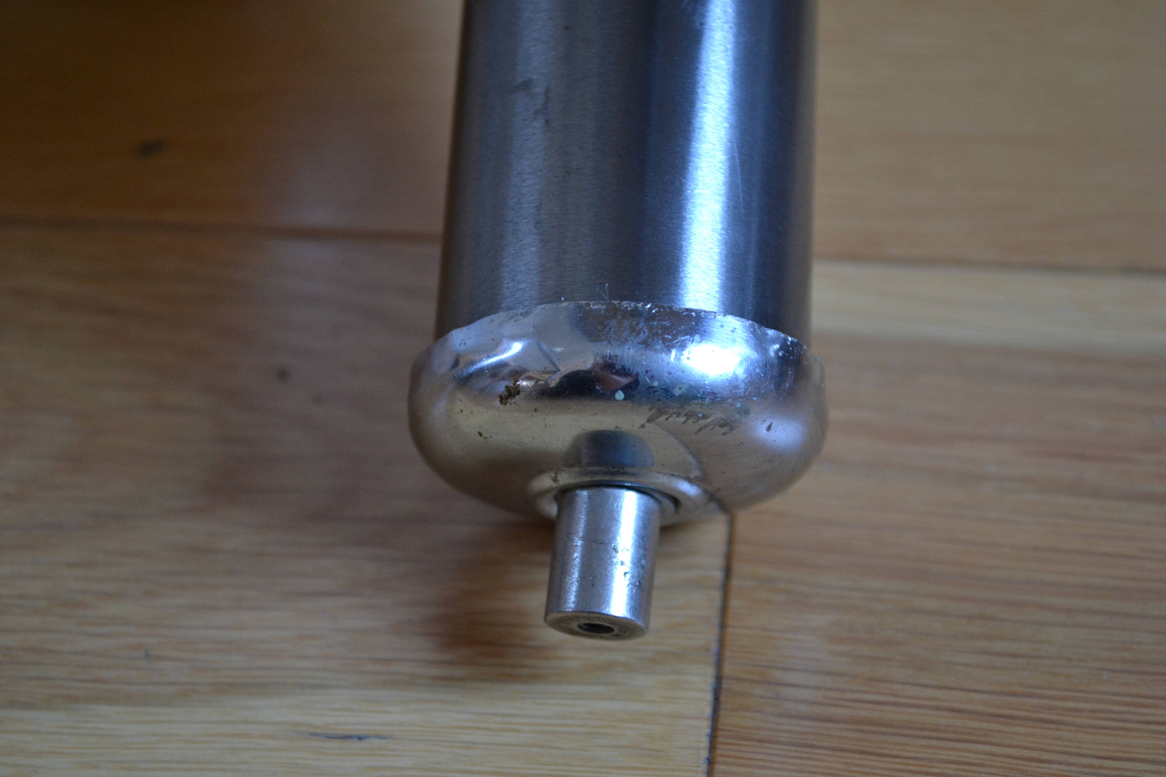 Pair of 70s space age eye ball chandeliers in brushed aluminum