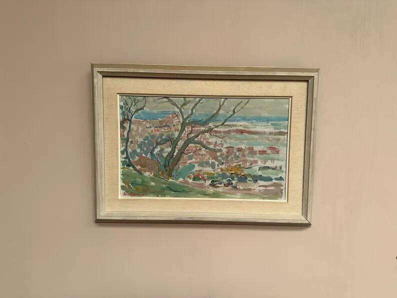 Original Swedish Oil on Canvas – “Landscape” by Rune Persson – Signed – Vintage & Framed – 46 × 65 cm (18.1" × 25.6")