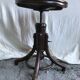 Former tabouret piano thonet by fishel wood curve assise cannée a vintage vis