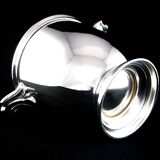 Silver metal champagne bucket with shell handles
