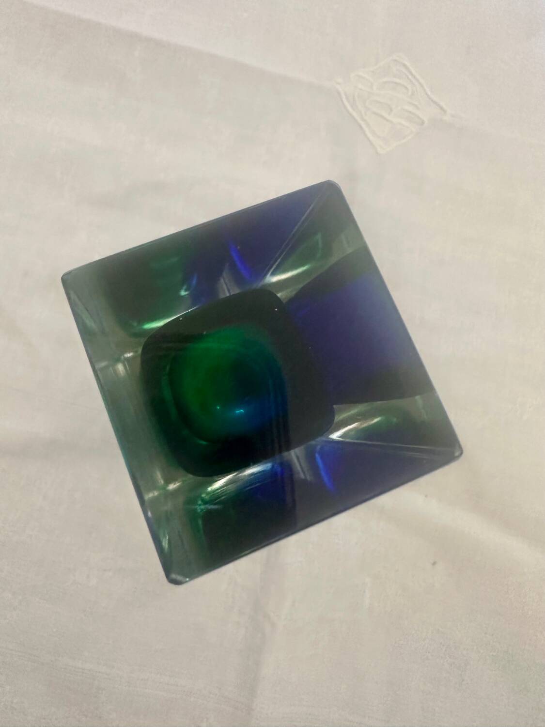 Small Geometric Sommerso Vase by Flavio Poli Edited by Mandruzatto