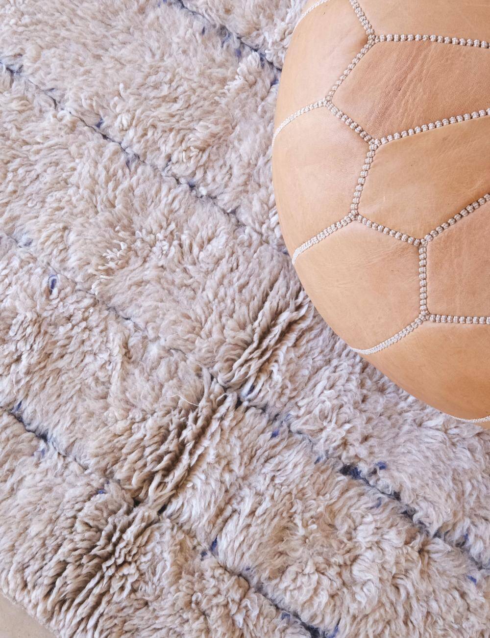 Small Beige Beni Ourain Rug - 130 x 94 cm