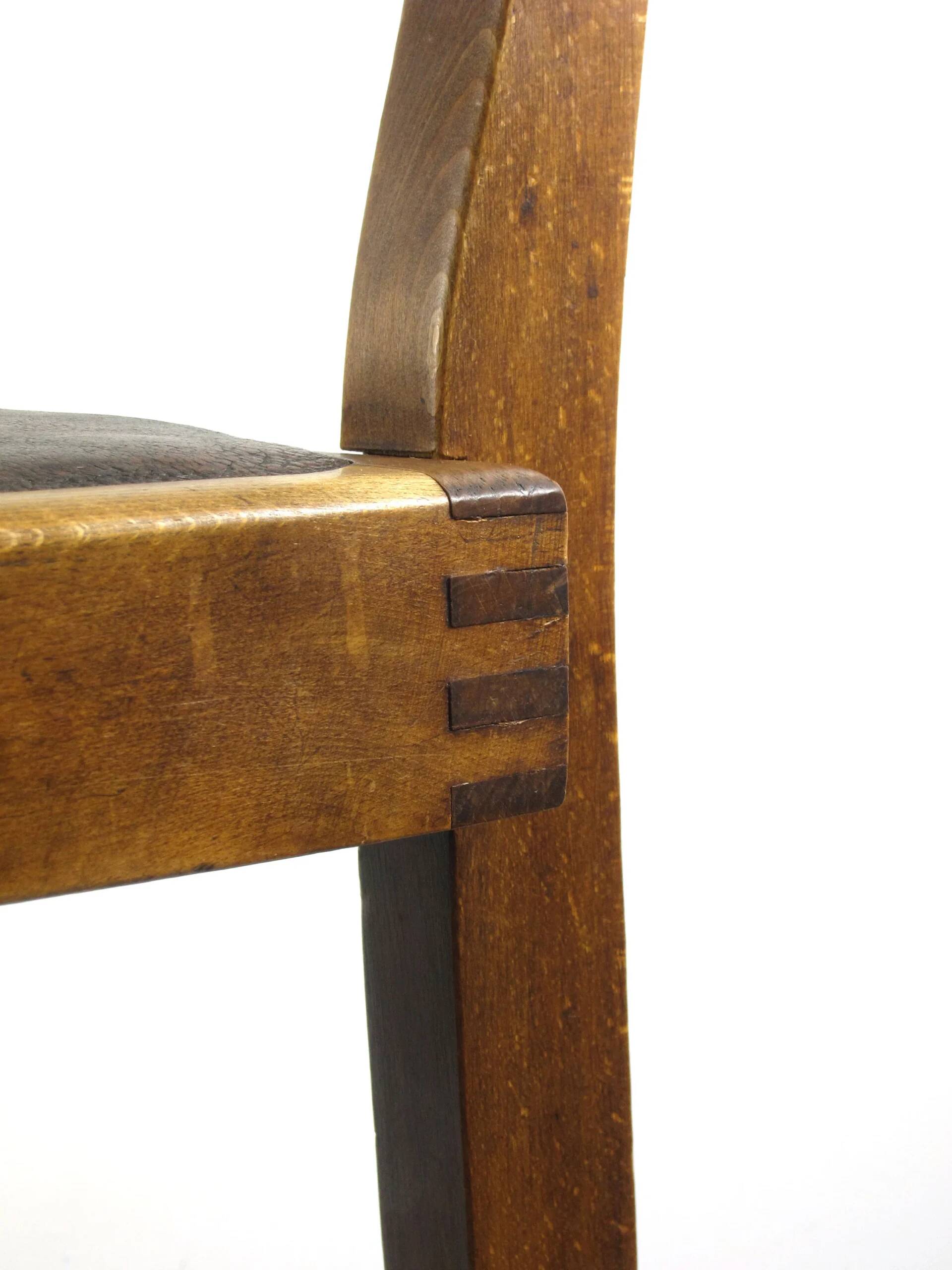 Antique Art Nouveau oak armchair, Austria or Germany circa 1910