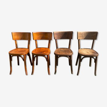 Set 4 mismatched bistro chairs baumann ep 50