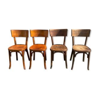 Set 4 mismatched bistro chairs baumann ep 50