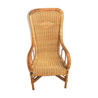 Fauteuil rotin vintage