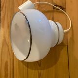 White opaline suspension with silver edging