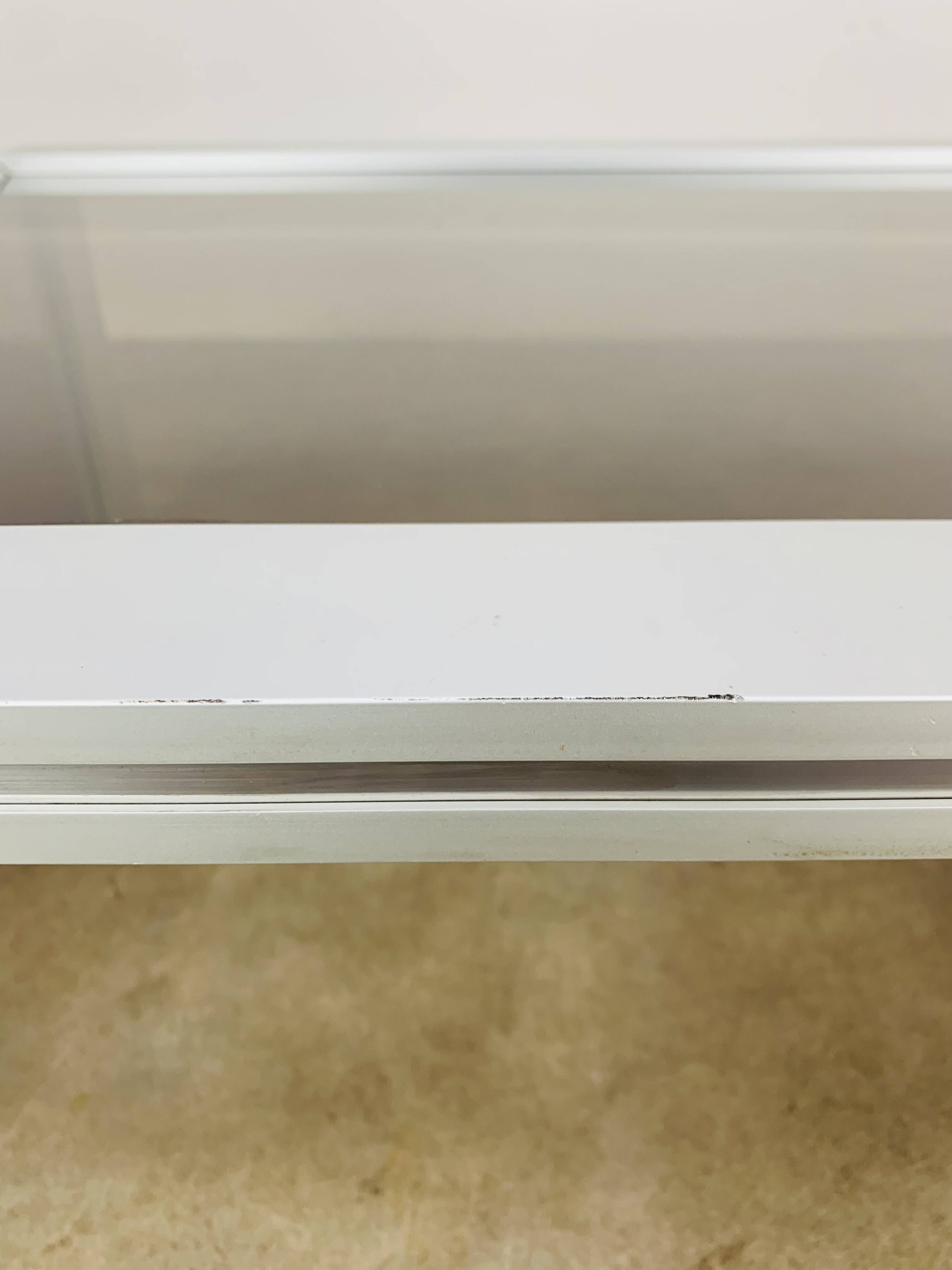 Aluminum and smoked glass coffee table, 1970s