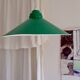Industrial hanging in green metal with pulley