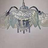 Italian Ceiling Lamp with Five Blue Murano Glass Lamshades – 1970s