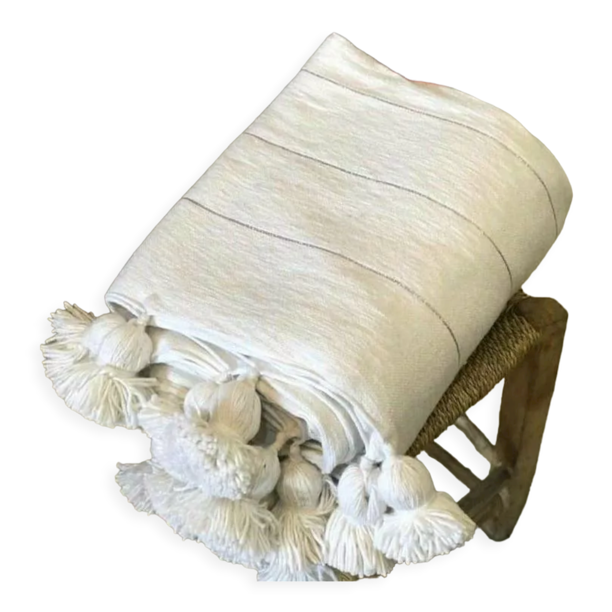 Warm moroccan pom pom blanket