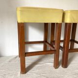 Wooden and skai stools from the 60s