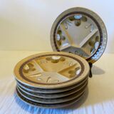 6 assiettes à compartiments Sarreguemines en grès
