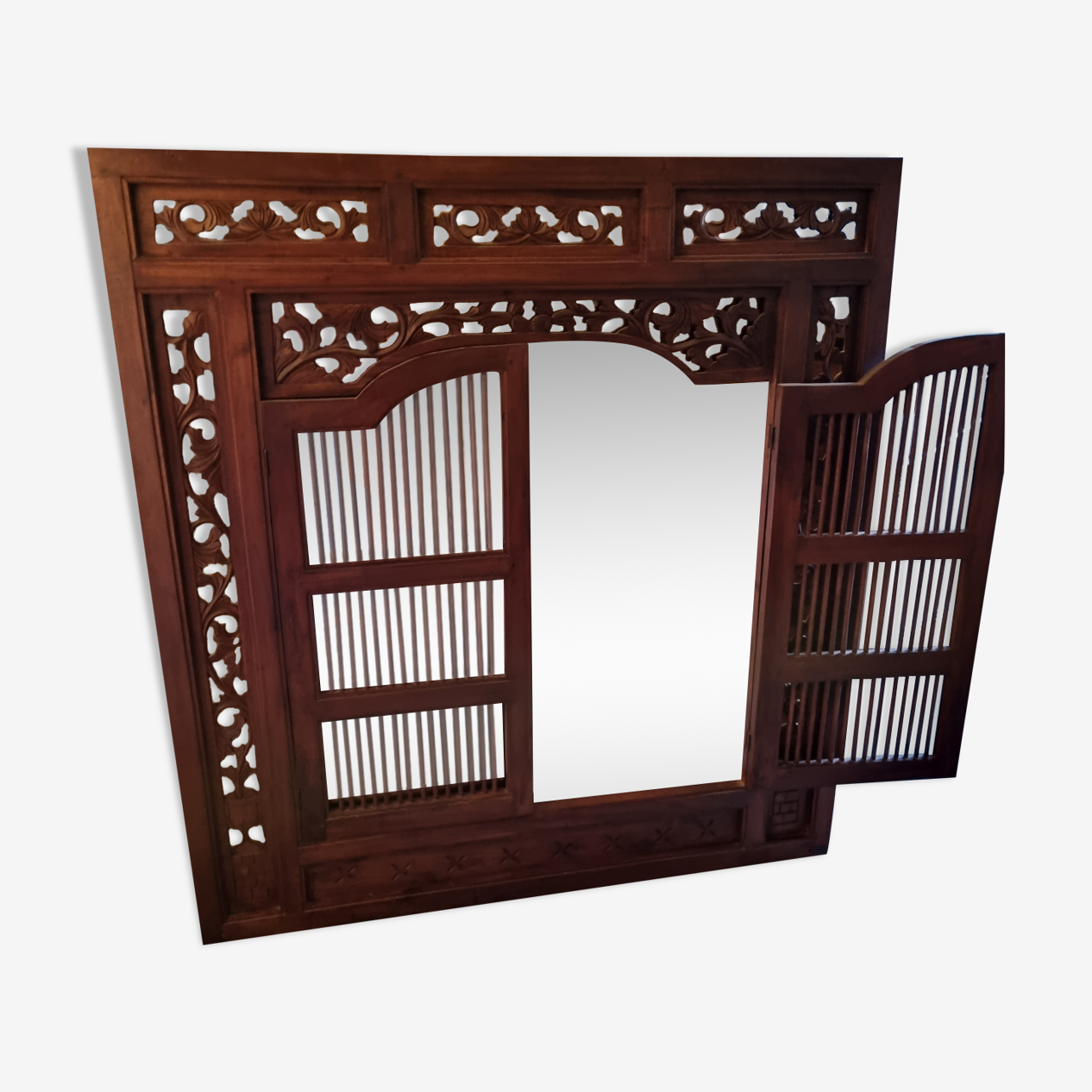 Balinese mirror with shutters Indonesia 120X130cm