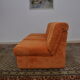 Orange corduroy Modular sofa from the 70's, 3 pieces
