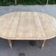 Interior's extendable round dining table with shutters, renovated in solid wood, 15