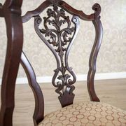 Chaises en frêne Louis XV antiques avec dossiers ajourés, ensemble de 4