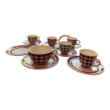 Set of coffee/tea cups and small vintage tile bowls Villeroy & Boch